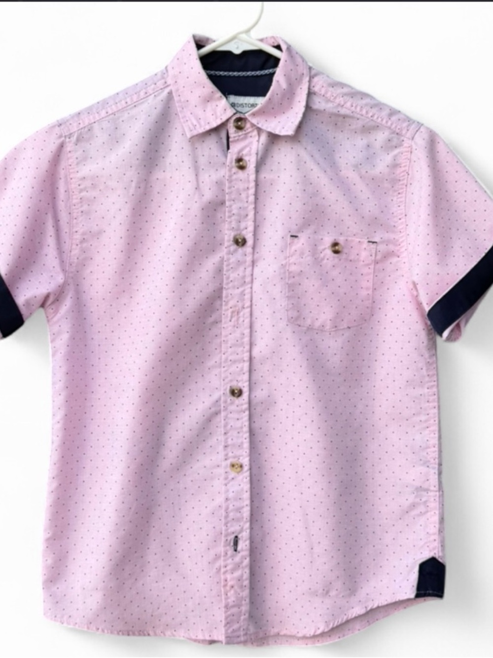 Boys' Pink Polka Dot Button-Down
